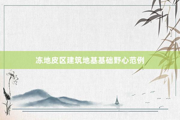 冻地皮区建筑地基基础野心范例